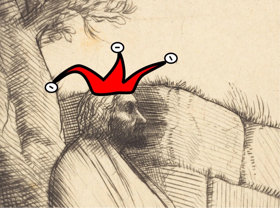 Le Philosophe with jester hat